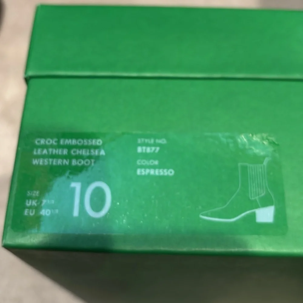 J. Crew Dark Brown Croc-Embossed Ankle Boots - Picture 2 of 8